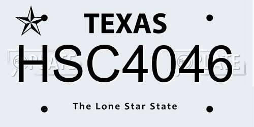 HSC4046 Texas License Plate