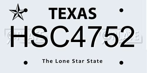HSC4752 Texas License Plate