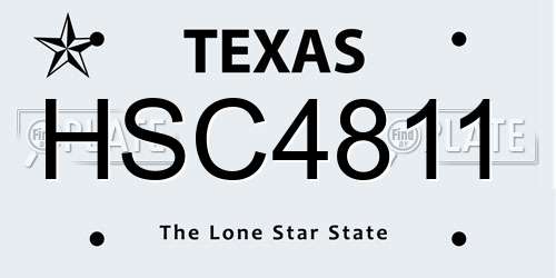 HSC4811 Texas License Plate
