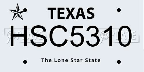 HSC5310 Texas License Plate