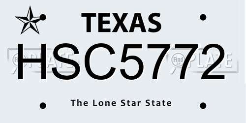 HSC5772 Texas License Plate