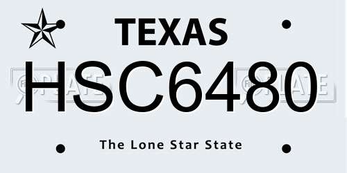 HSC6480 Texas License Plate