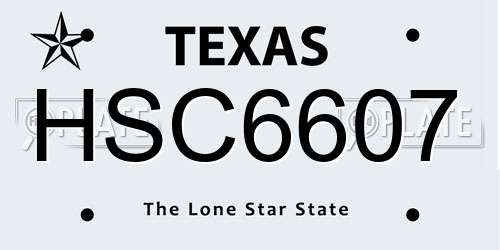 HSC6607 Texas License Plate