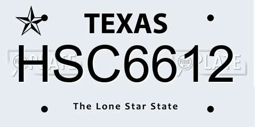HSC6612 Texas License Plate