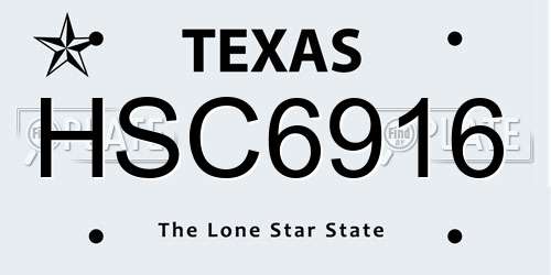 HSC6916 Texas License Plate