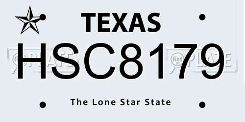 HSC8179 Texas License Plate