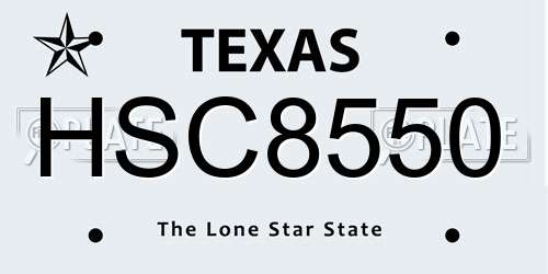 HSC8550 Texas License Plate