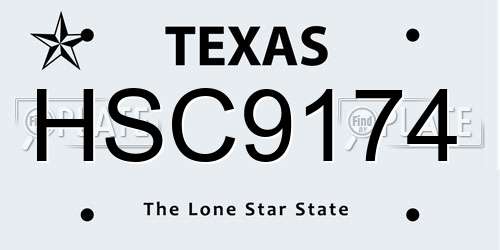 HSC9174 Texas License Plate