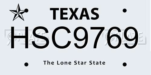 HSC9769 Texas License Plate