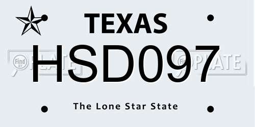 HSD097 Texas License Plate