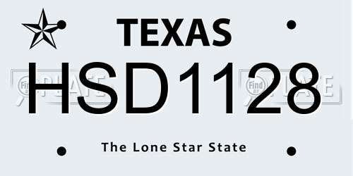 HSD1128 Texas License Plate
