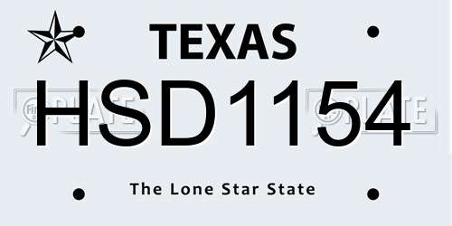 HSD1154 Texas License Plate