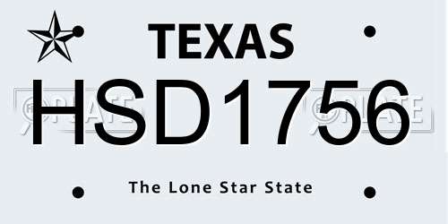 HSD1756 Texas License Plate