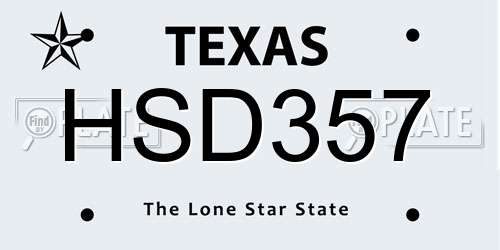 HSD357 Texas License Plate