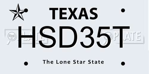 HSD35T Texas License Plate