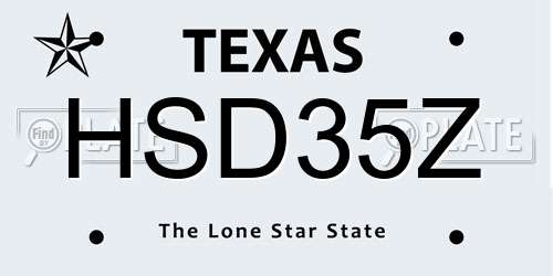 HSD35Z Texas License Plate