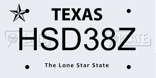 HSD38Z Texas License Plate