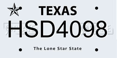 HSD4098 Texas License Plate