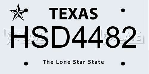 HSD4482 Texas License Plate