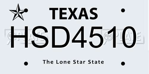 HSD4510 Texas License Plate