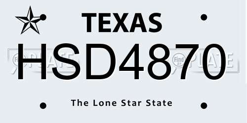 HSD4870 Texas License Plate