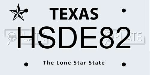HSDE82 Texas License Plate