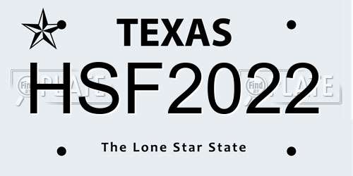 HSF2022 Texas License Plate