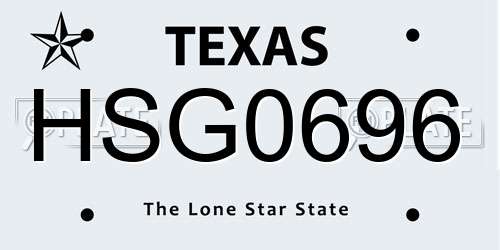 HSG0696 Texas License Plate