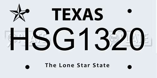 HSG1320 Texas License Plate