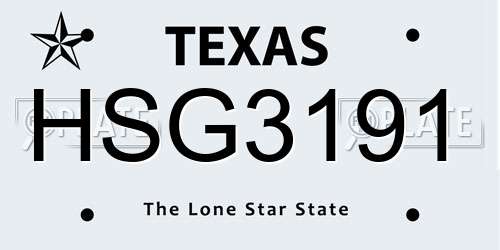 HSG3191 Texas License Plate