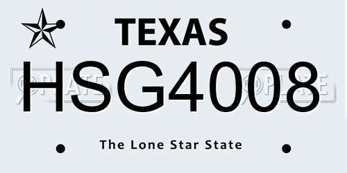 HSG4008 Texas License Plate