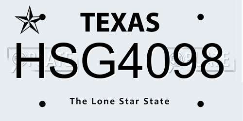 HSG4098 Texas License Plate