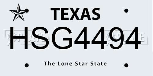 HSG4494 Texas License Plate