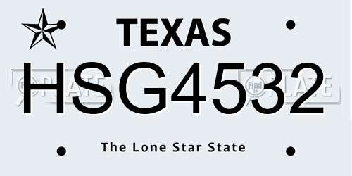HSG4532 Texas License Plate