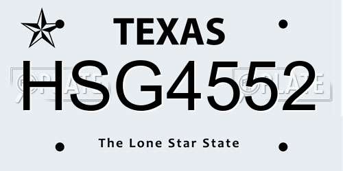 HSG4552 Texas License Plate