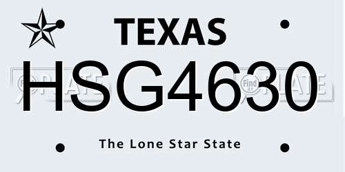 HSG4630 Texas License Plate