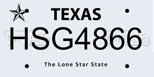 HSG4866 Texas License Plate