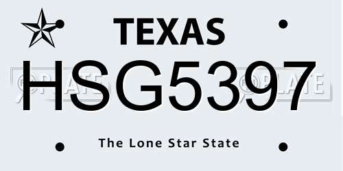HSG5397 Texas License Plate