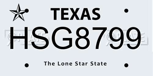 HSG8799 Texas License Plate