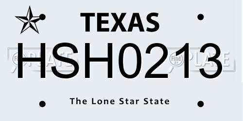 HSH0213 Texas License Plate