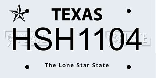 HSH1104 Texas License Plate