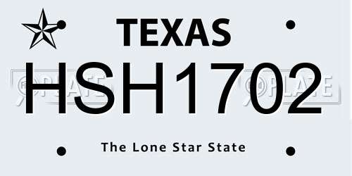 HSH1702 Texas License Plate