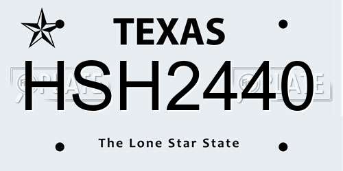HSH2440 Texas License Plate