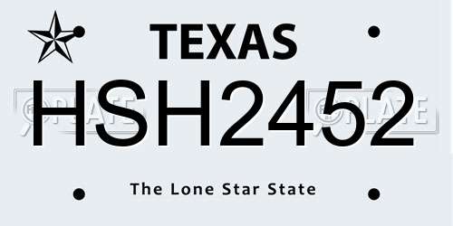 HSH2452 Texas License Plate