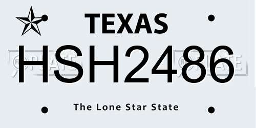 HSH2486 Texas License Plate