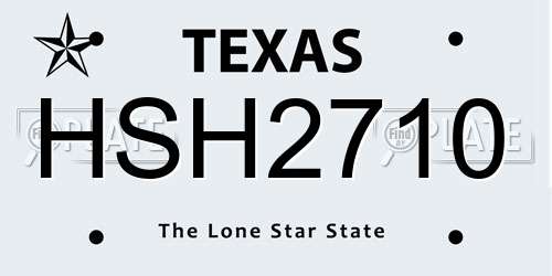 HSH2710 Texas License Plate