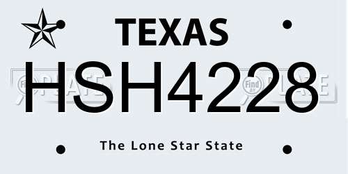 HSH4228 Texas License Plate