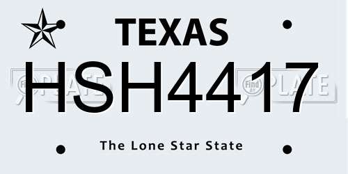 HSH4417 Texas License Plate