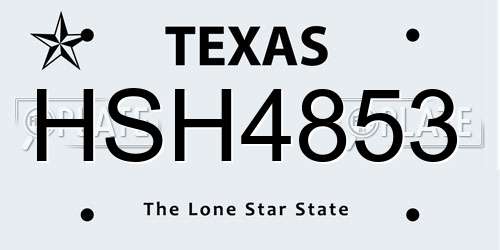 HSH4853 Texas License Plate