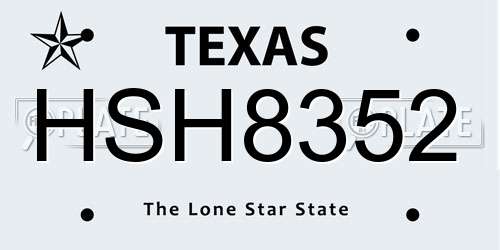 HSH8352 Texas License Plate